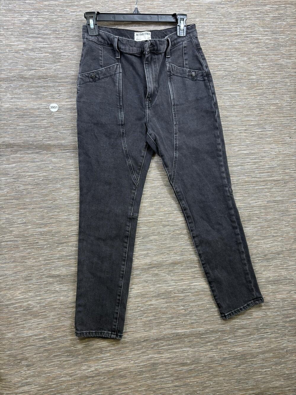 We The Free Beacon Mid Rise Slim Crop Jeans Womens Sz 27 Charcoal Stretch Denim